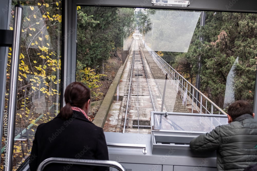 Funicular in Tiflis auf dem Weg nach Oben