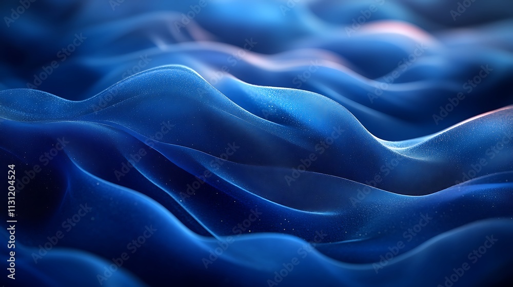 Fototapeta premium Ethereal golden hues ripple through dreamy waves of calming blue images