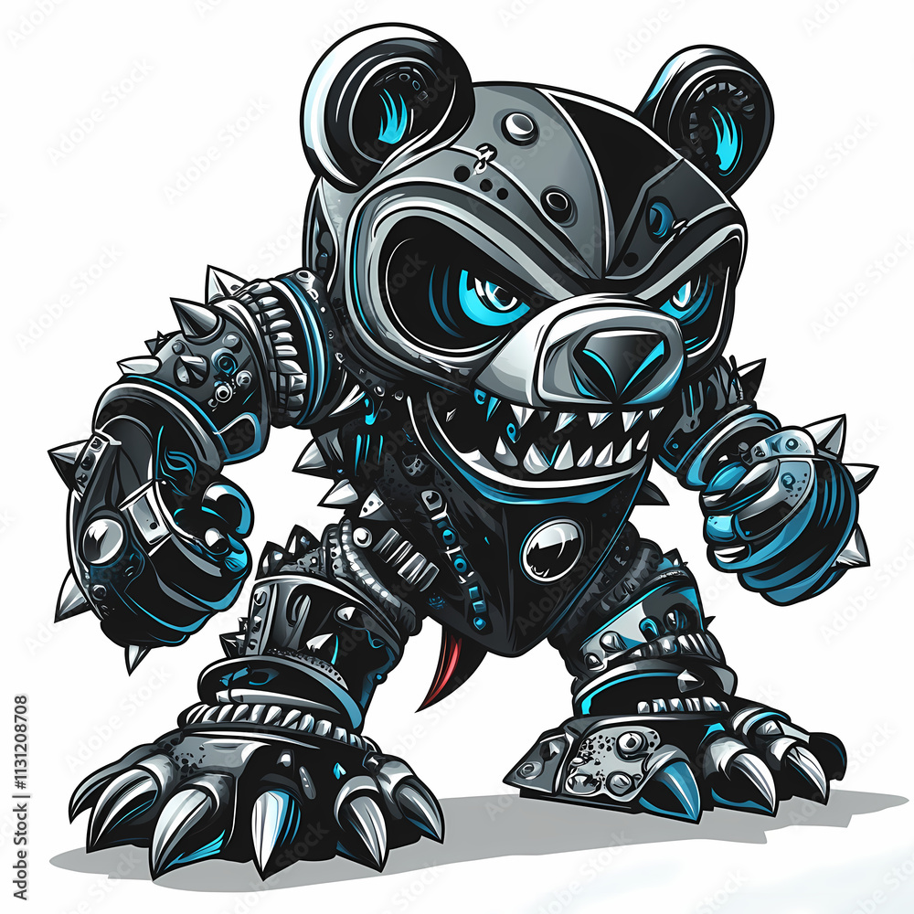 Fototapeta premium Cybernetic Panda Warrior: A Futuristic Illustration