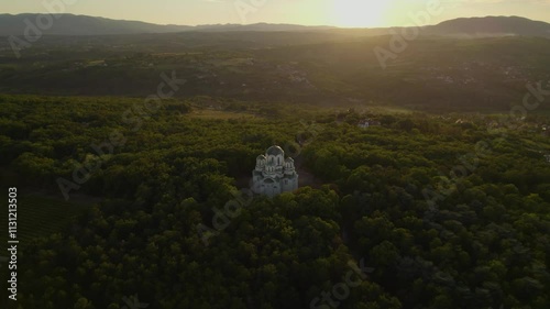 aerial view on the orthodox monastery Oplenac in Serbia