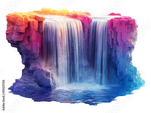 Wallpaper Mural Colorful Waterfall with Abstract Background for Creative Projects Torontodigital.ca