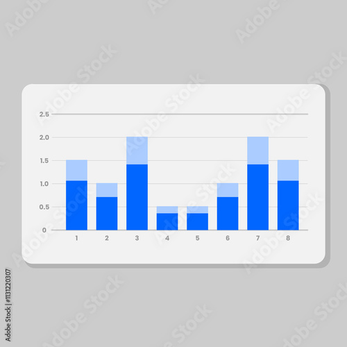 graph vector in blue color with white background