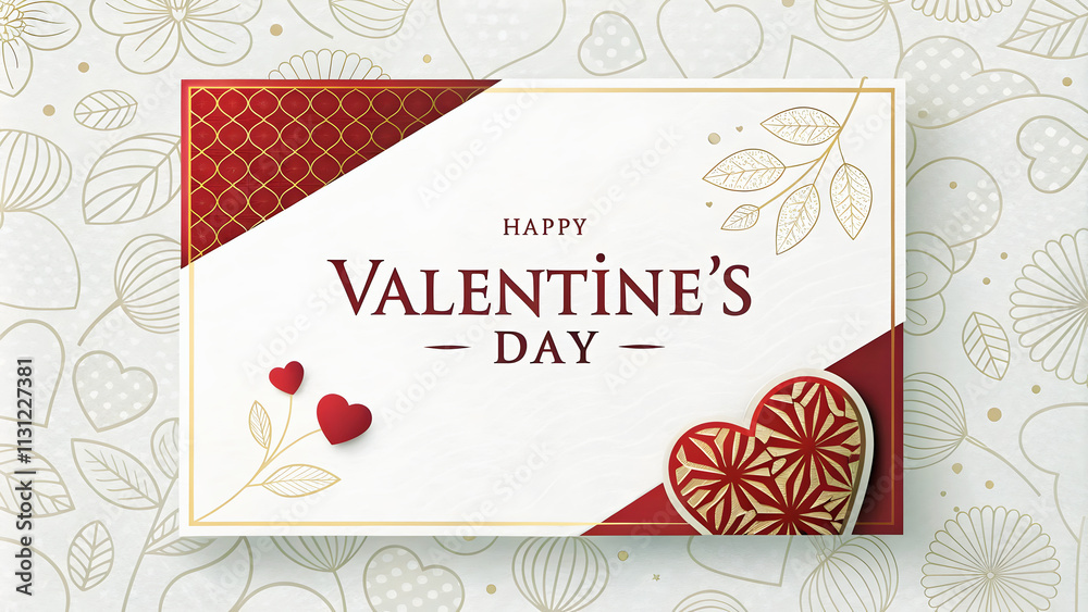 Happy Valentine's day card design, background, template, copy space area, love and romance