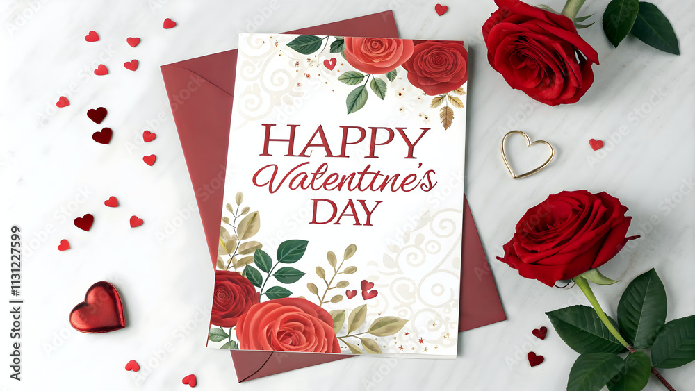 Happy Valentine's day card design, background, template, copy space area, love and romance