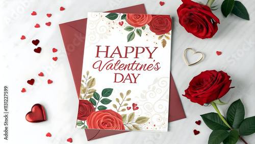 Obraz na płótnie Happy Valentine's day card design, background, template, copy space area, love and romance w salonie