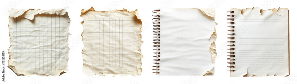 Obraz premium Torn Paper Sheets on Transparent Background