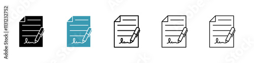 Agreement Icons set in solid and thin line style