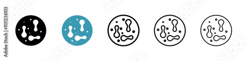 Microorganism icons pack in black and blue.
