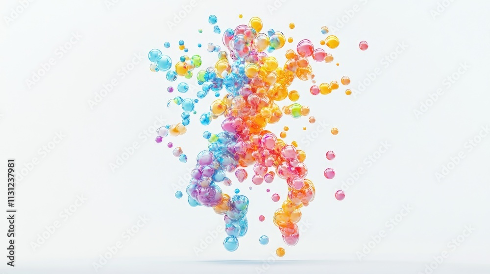 Fototapeta premium Colorful abstract representation of movement using vibrant spheres.