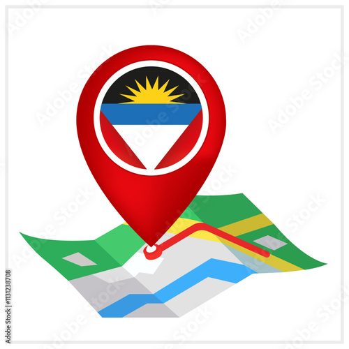 Antigua Flag Location Symbol and Location Symbol Free Download Antigua Flag Location Symbol and Location Symbol - GFXLoad