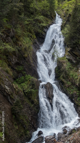 waterfall in jaufental in south tyrol photo