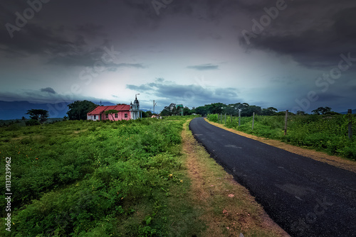 monsoon climate landscape -Tamilnadu India photo