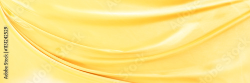 Wallpaper Mural yellow gold satin texture that is white silver fabric luxurious shiny that is abstract silk cloth background with patterns soft waves blur beautiful. Torontodigital.ca