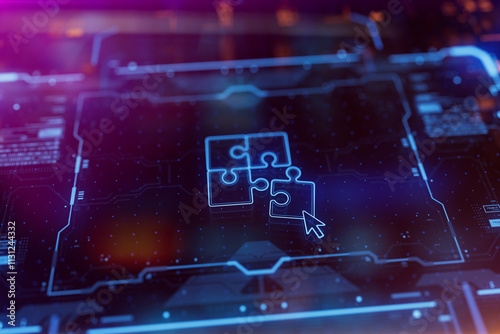 Connection together puzzle pieces. Concept of business strategy, success solution, business logic, problem solving, business collaborate, business collaborate and partner collaborate.