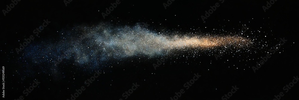 Fototapeta premium rainbow dust powder particles explosion, on black background for overlay