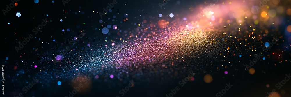 Fototapeta premium rainbow dust powder particles explosion, on black background for overlay