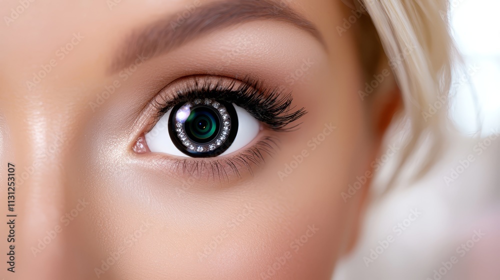 Fototapeta premium a close up of a woman's eye with long eyelashes