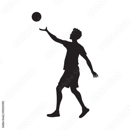 Beach Volleyball Silhouette Vector Illustration