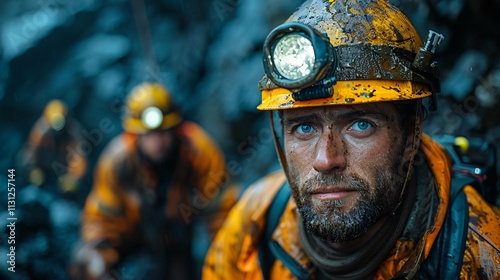Industrial safety in mining: miners at work
