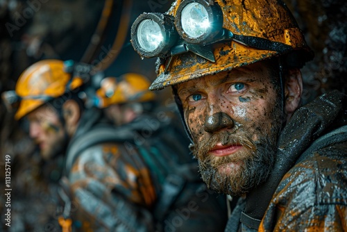 Miners in a hazardous work environment underground
