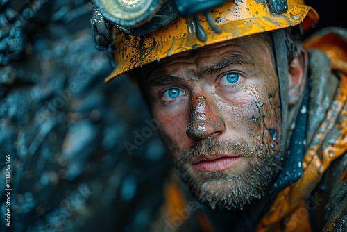 Challenging mining work in a dimly lit mine