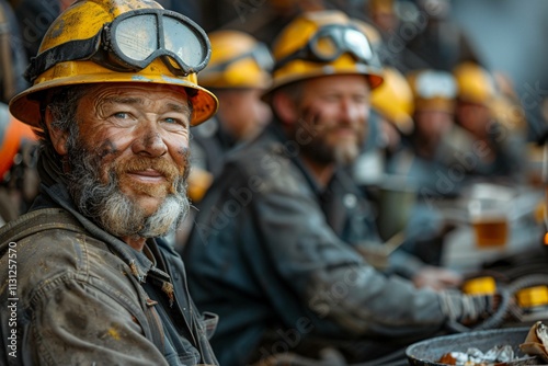 Challenging mining conditions: miners at work