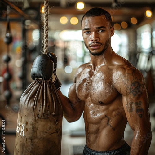 Shadowboxing session in a gym