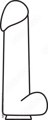 vibrator sucker cock, dildo, adult sex toy, accessories for sex games and bdsm, linear black and white icons, doodle and sketch style, hand drawing