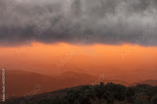 Rioja alavesa view at sunset from above photo