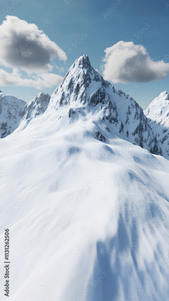 Obraz premium Majestic Snowy Peak: A Winter Wonderland