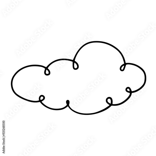 Decorative doodle clouds.Vector graphics.