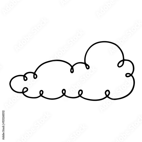 Decorative doodle clouds.Vector graphics.