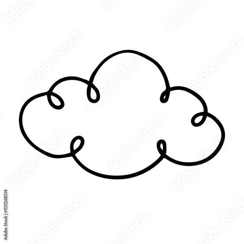 Decorative doodle clouds.Vector graphics.