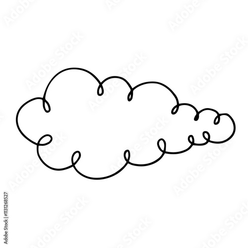Decorative doodle clouds.Vector graphics.