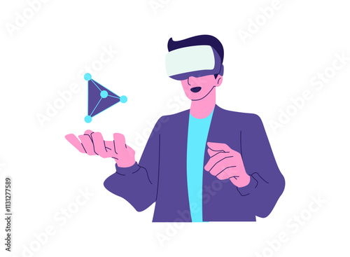 Illustration of an Metaverse Virtual Reality