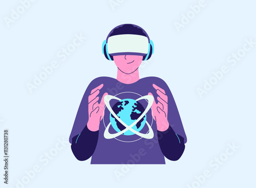Illustration of an Metaverse Virtual Reality