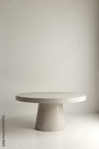 Conrete table with plain backdrop for showcasing products or serving as a key element in visual design concepts._00003_ photo