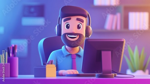 Dynamic Inside Sales Imagery: 3D Illustration of Telephone Selling and Marketing Strategies