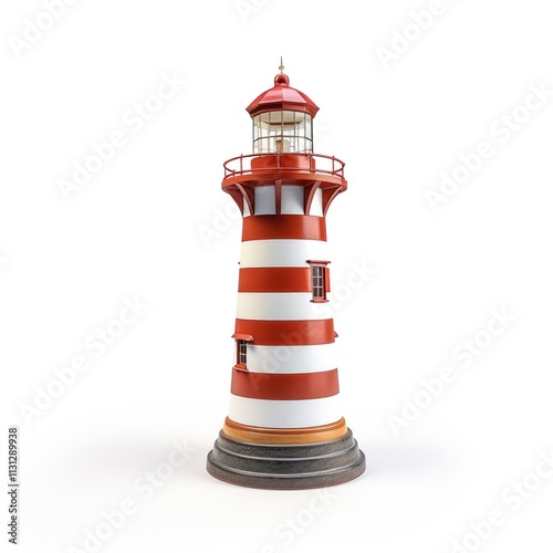 Wallpaper Mural Red and white lighthouse isolated on white background. Torontodigital.ca