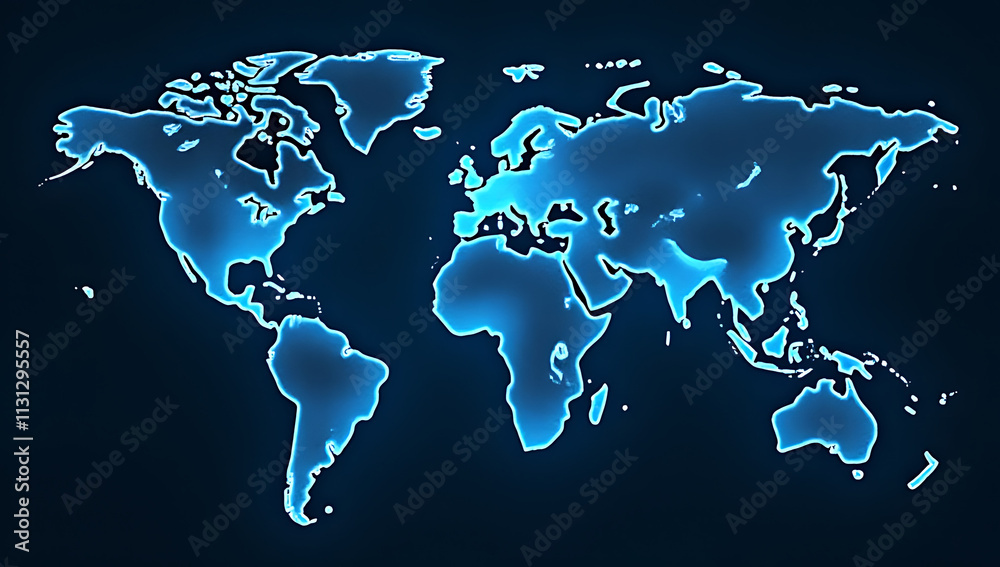 Naklejka premium Artificial intelligence technology improves work performance with globalization and advanced data analytics capabilities on a global scale._00001_