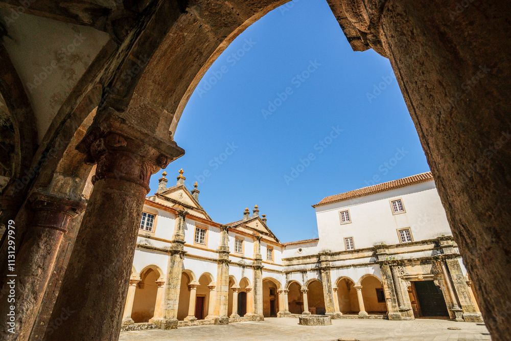 Obraz premium Convent of Christ, year 1162, Tomar, Santarem district, Medio Tejo, central region, Portugal, Europe