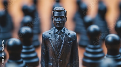 Wallpaper Mural Leadership in Strategy Chess Concept with a Business Figure Surrounded by Pawns Representing Team and Decision Making Dynamics Torontodigital.ca