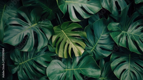 Lush green leaf background showcasing textured foliage in a close-up view highlighting the beauty of nature's greenery photo