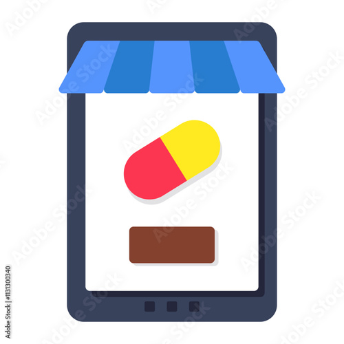 Modern design icon of online pharmacy