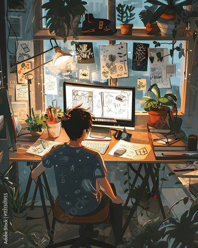 A Young Artist at Work