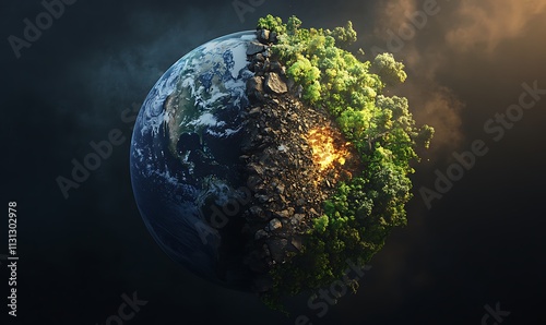 A Divided Earth Shows Destruction and Renewal