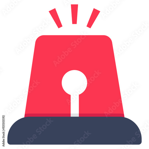 Revolving red light icon, vector design of siren