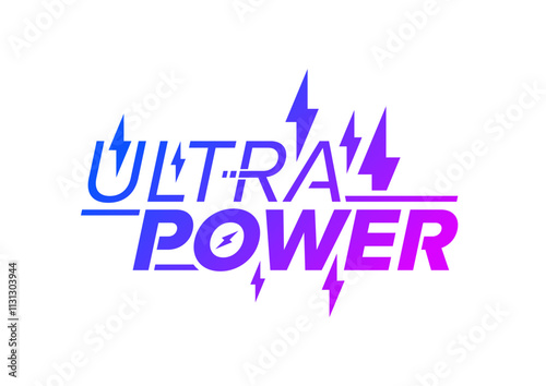 blue-purple ultra power logo. vector ultra power concept. ultra power logo