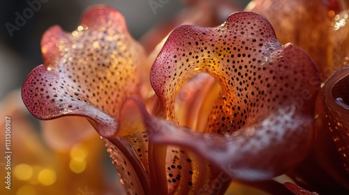 Macro shot of Gluta usitata flowers showcasing intricate textures and vibrant colors in nature's beauty. photo