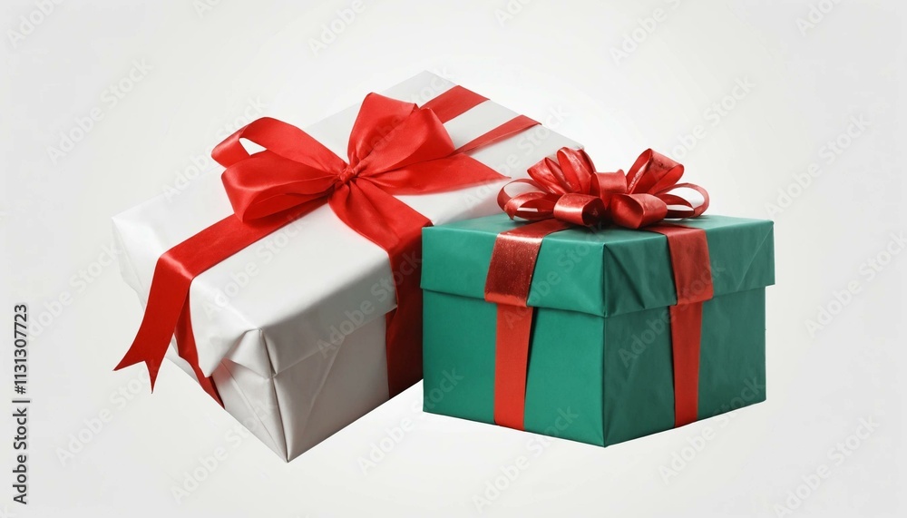 Obraz premium red gift box with ribbon